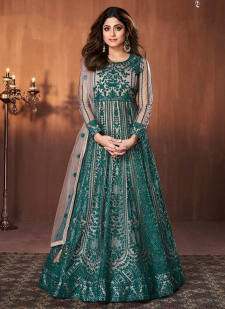 Green Colour Aashirwad Raabta 9155 Heavy Wedding Wear Designer Salwar Kameez Collection 9158
